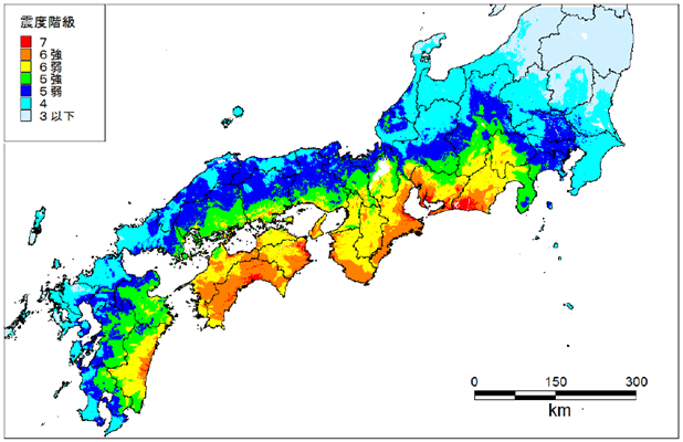 震度階級の図