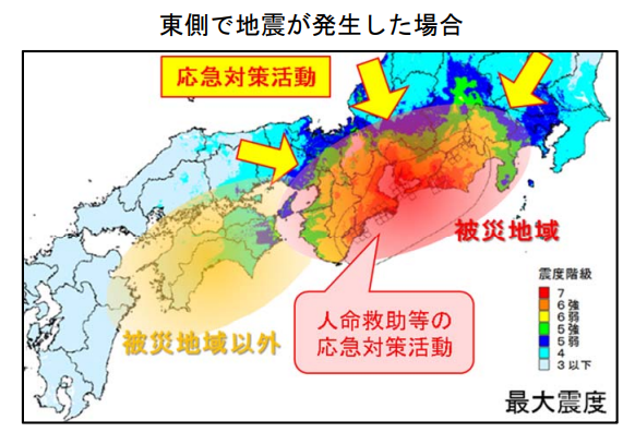 南海トラフ地震の地図画像